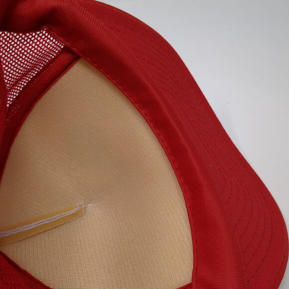 Fitzgeralds Snapback Rope Trucker Hat Red One Size Colorblock Mesh Back - Picture 8 of 9